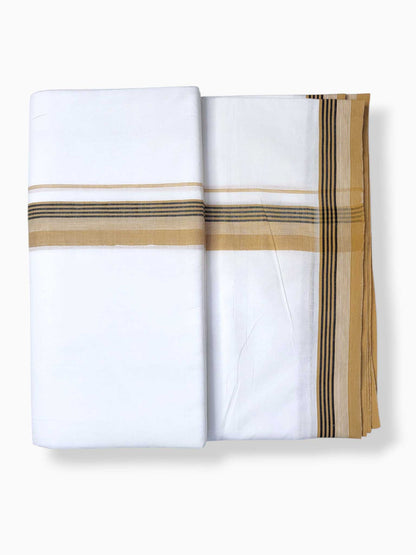 Pure White Cotton Men's Double Dhoti