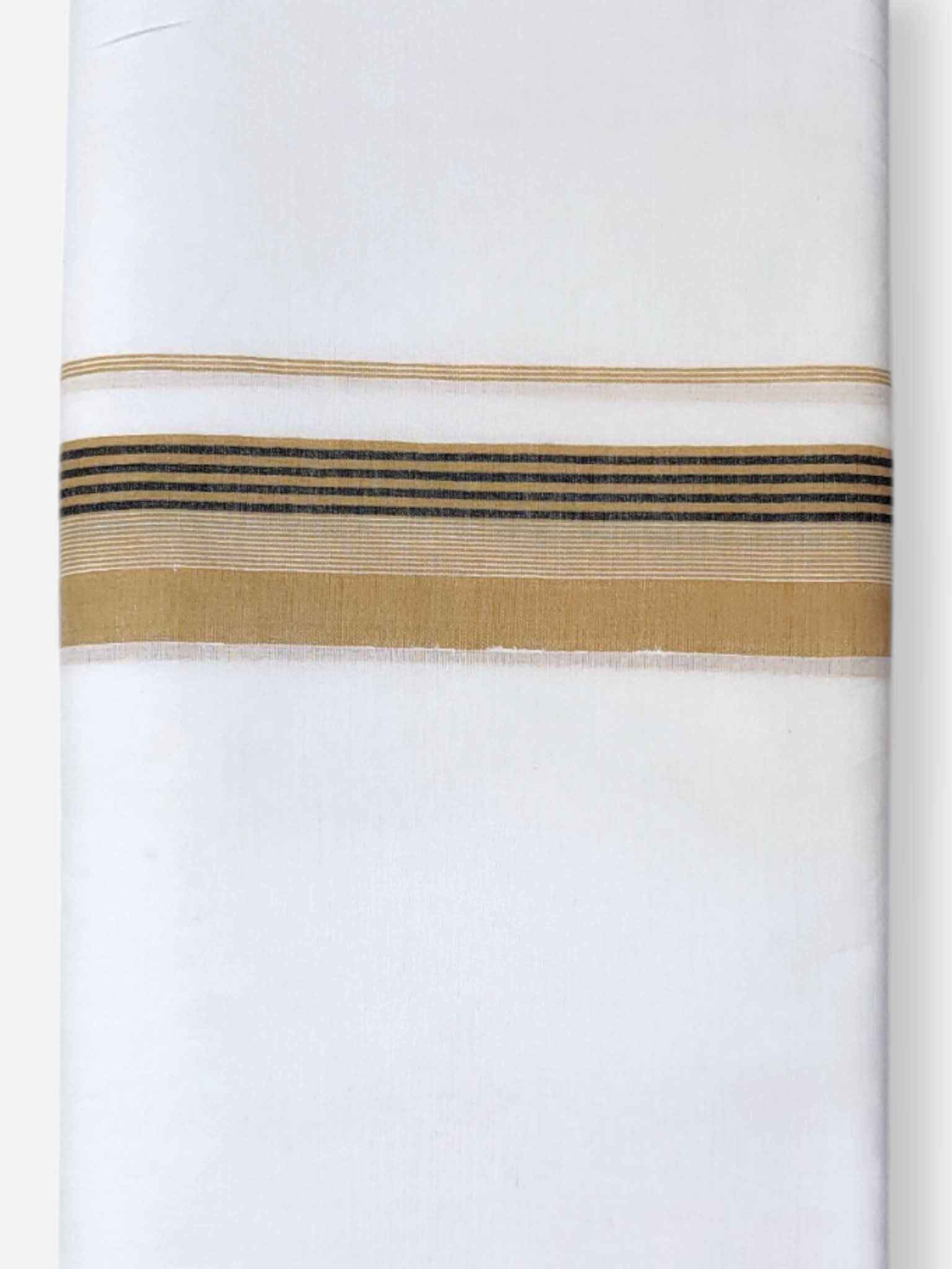 Pure White Cotton Men's Double Dhoti