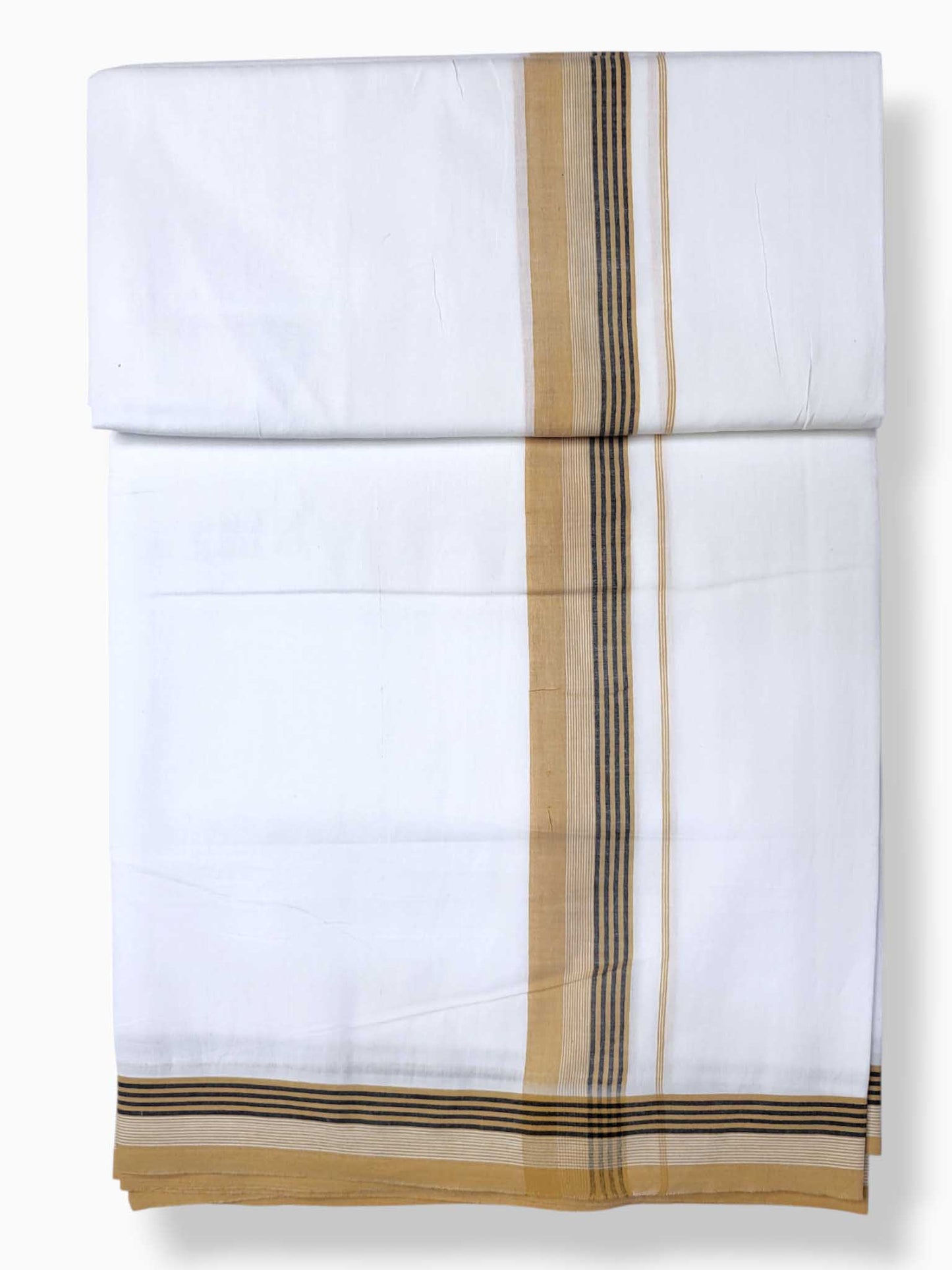 Pure White Cotton Men's Double Dhoti