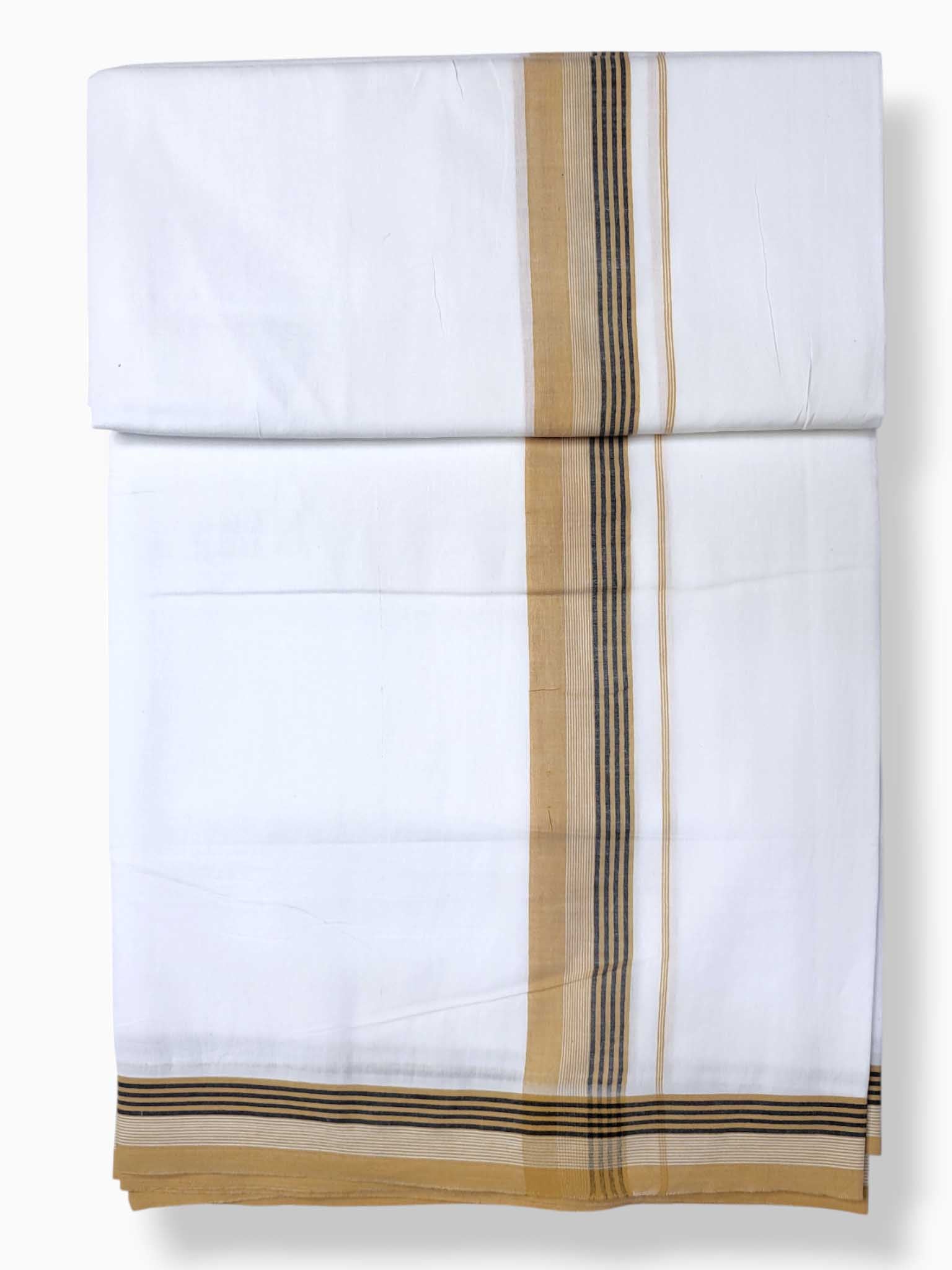 Pure White Cotton Men's Double Dhoti