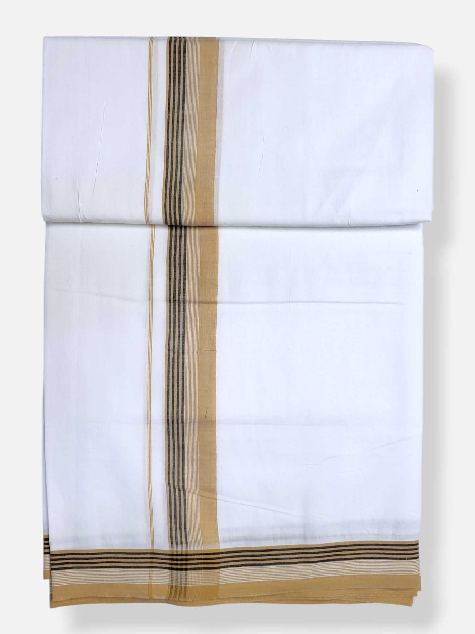 Pure White Cotton Men's Double Dhoti