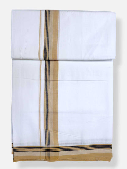 Pure White Cotton Men's Double Dhoti