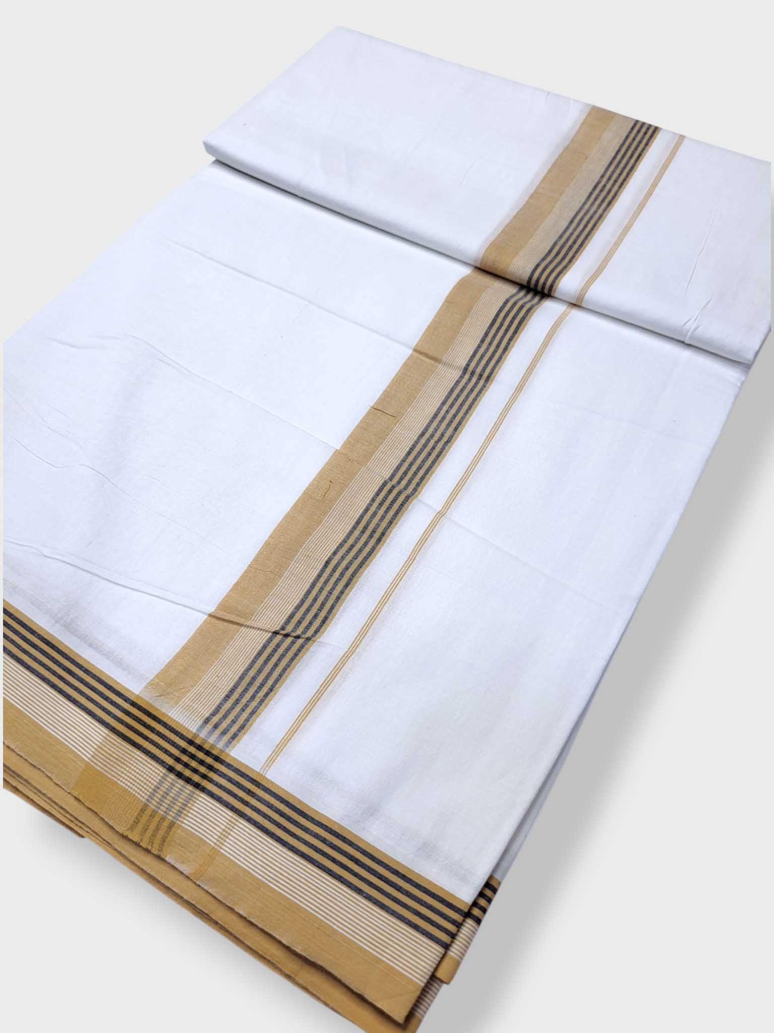 Pure White Cotton Men's Double Dhoti