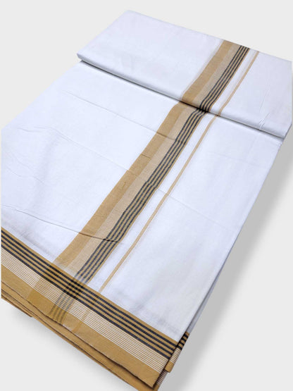 Pure White Cotton Men's Double Dhoti