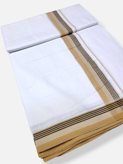 Pure White Cotton Men's Double Dhoti