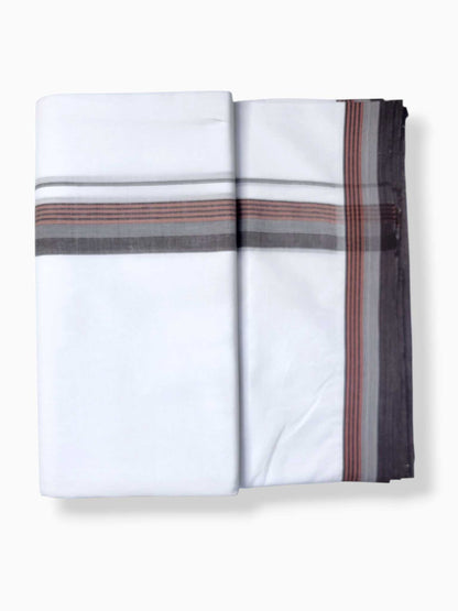 Pure White Cotton Men's Double Dhoti