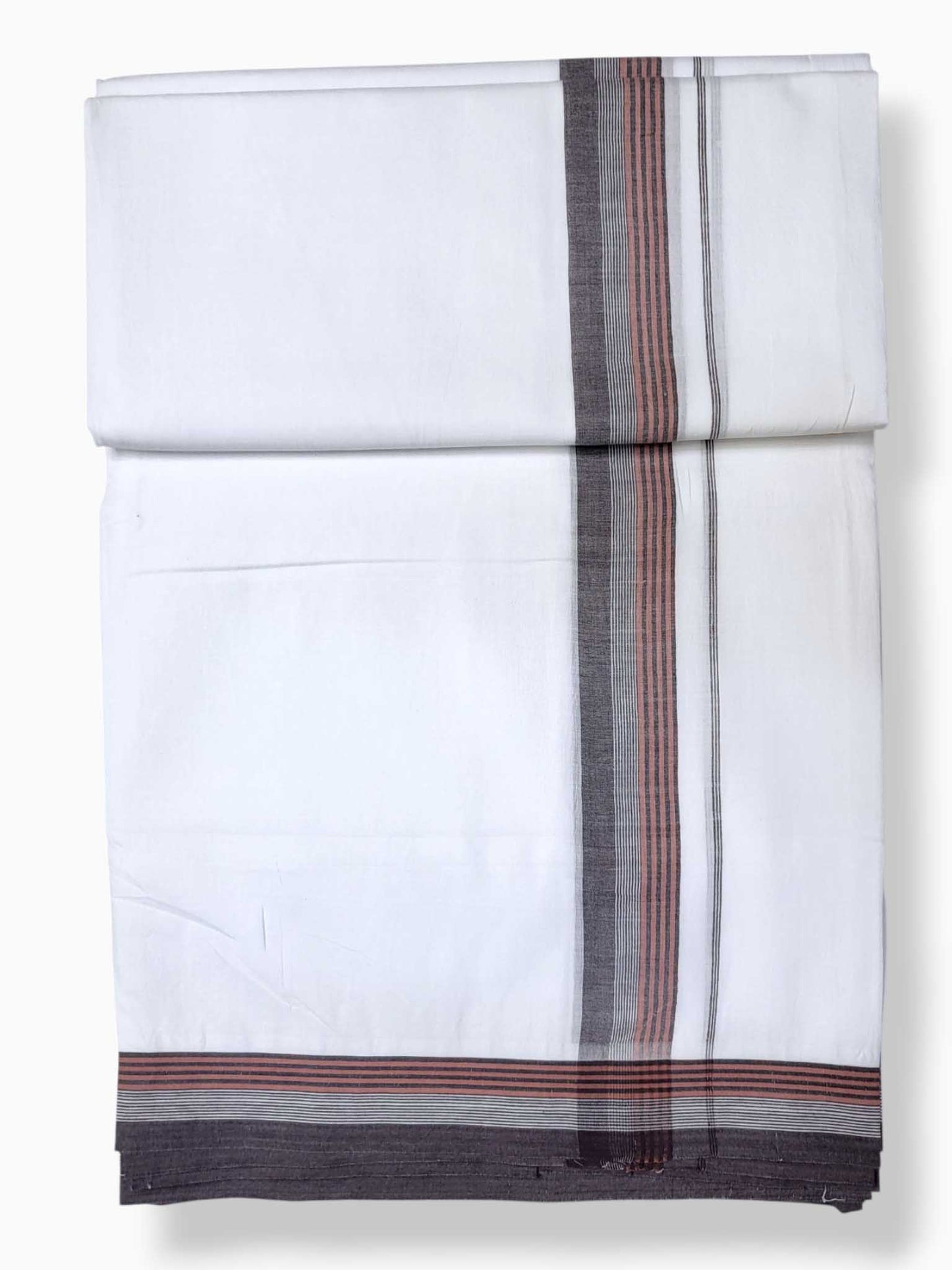 Pure White Cotton Men's Double Dhoti