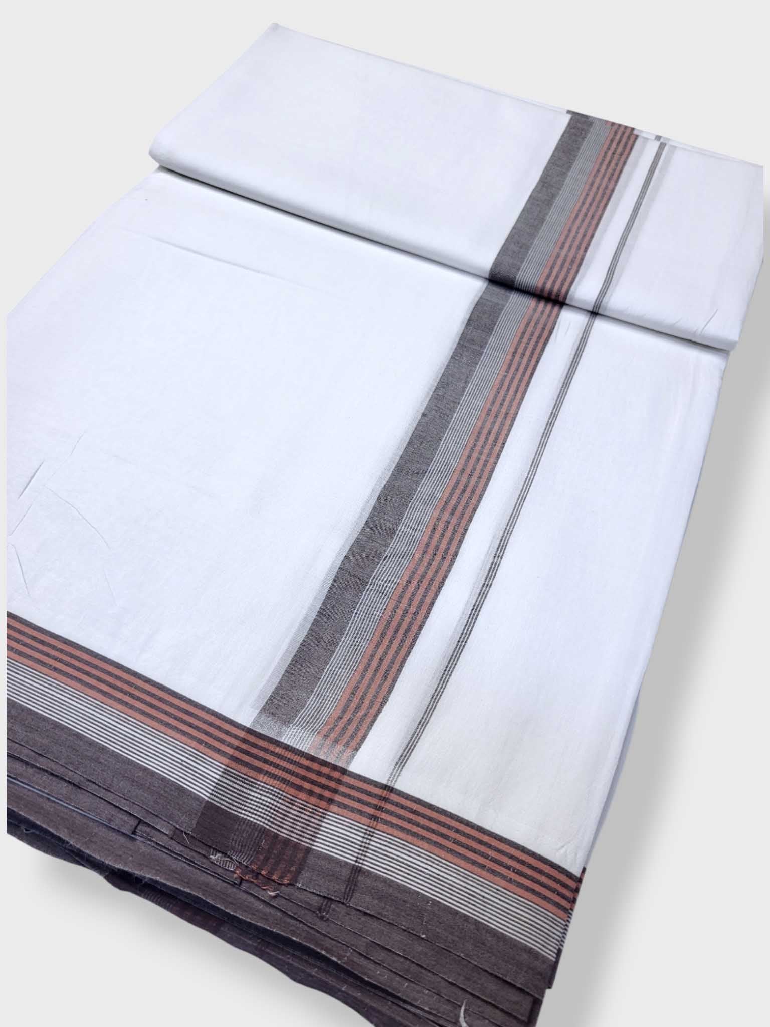 Pure White Cotton Men's Double Dhoti