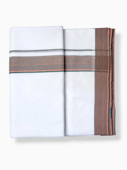 Pure White Cotton Men's Double Dhoti