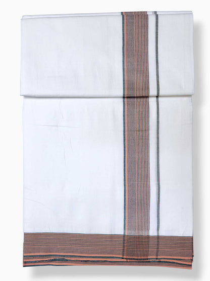 Pure White Cotton Men's Double Dhoti