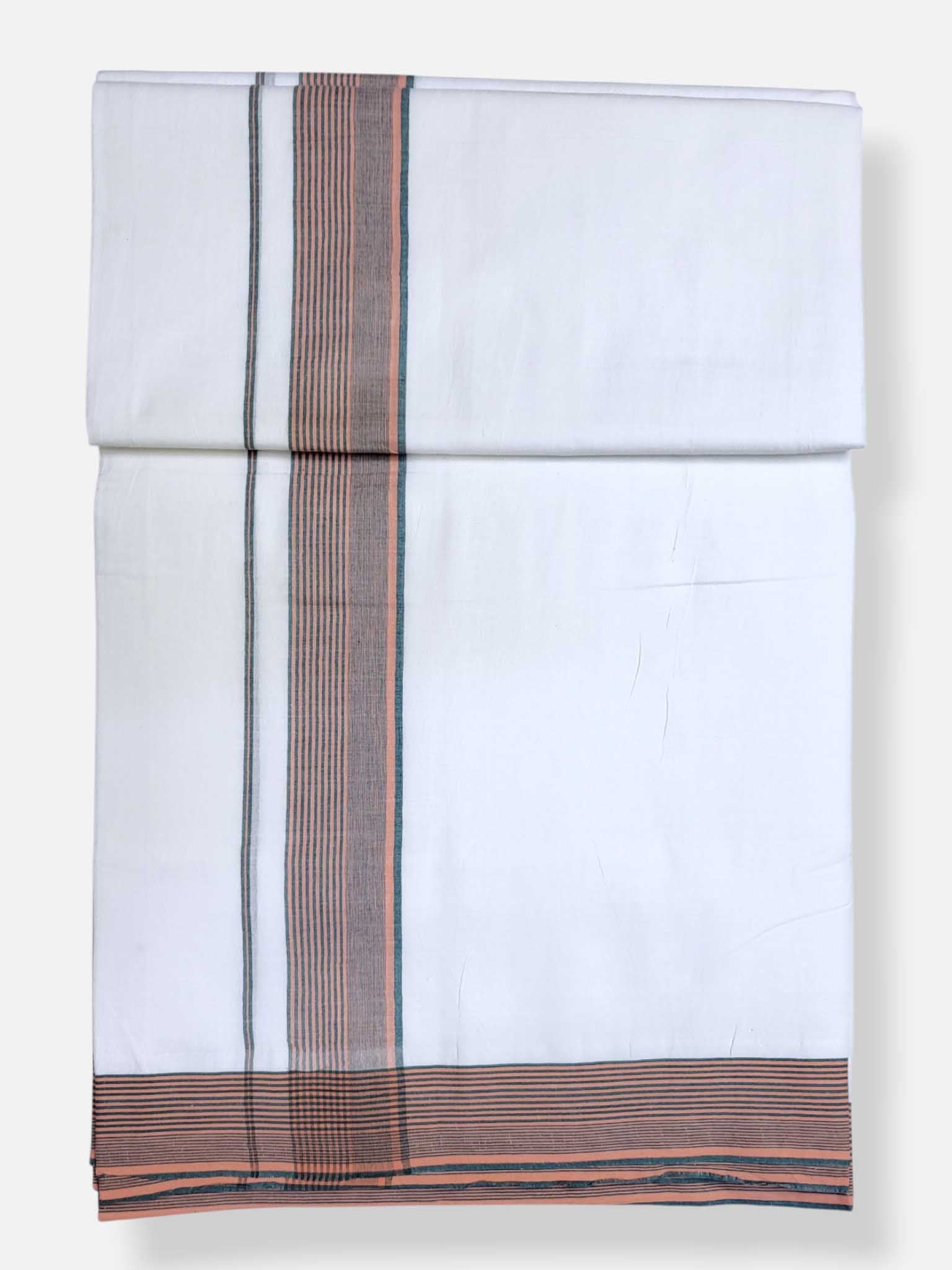 Pure White Cotton Men's Double Dhoti