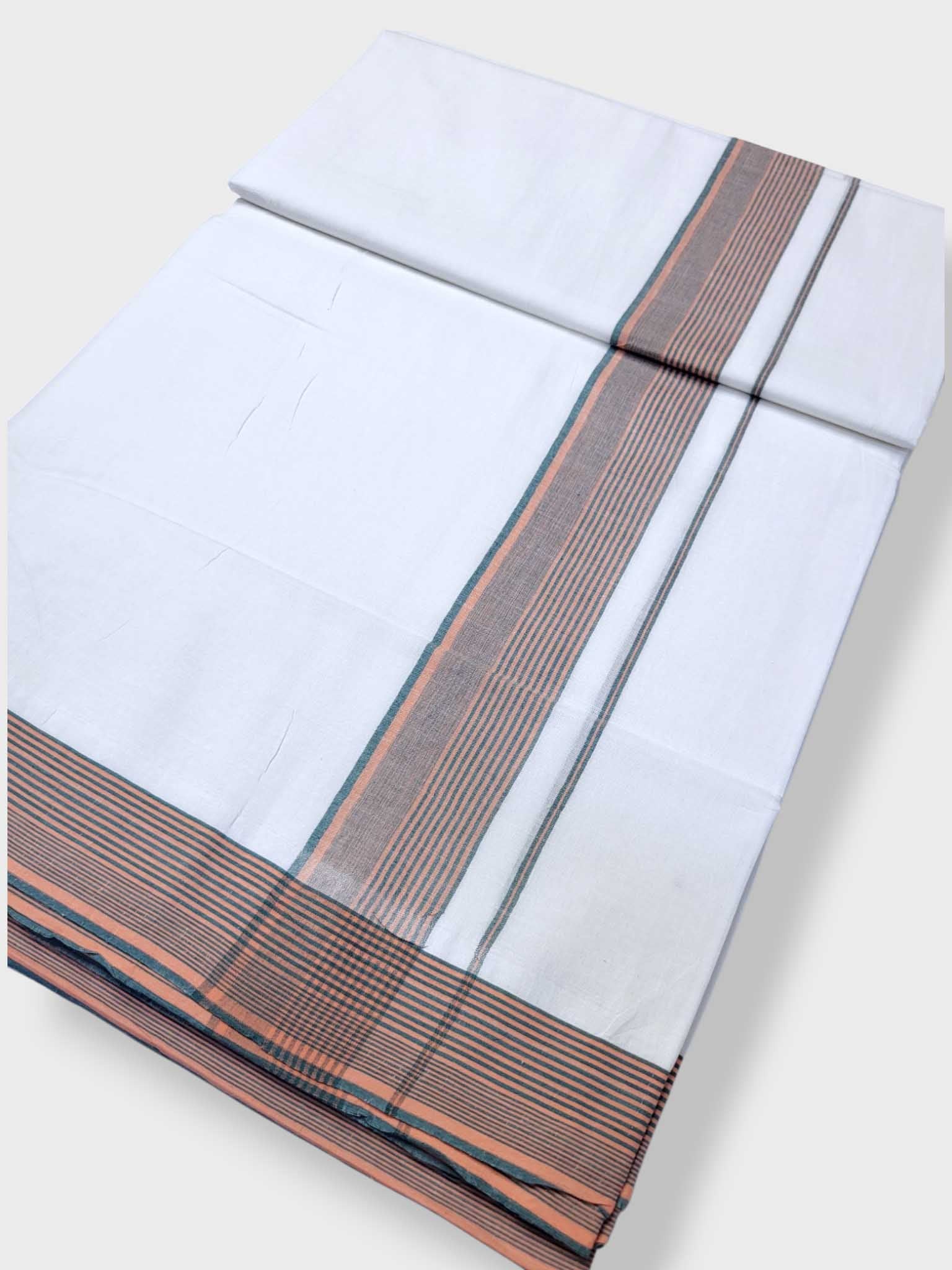 Pure White Cotton Men's Double Dhoti