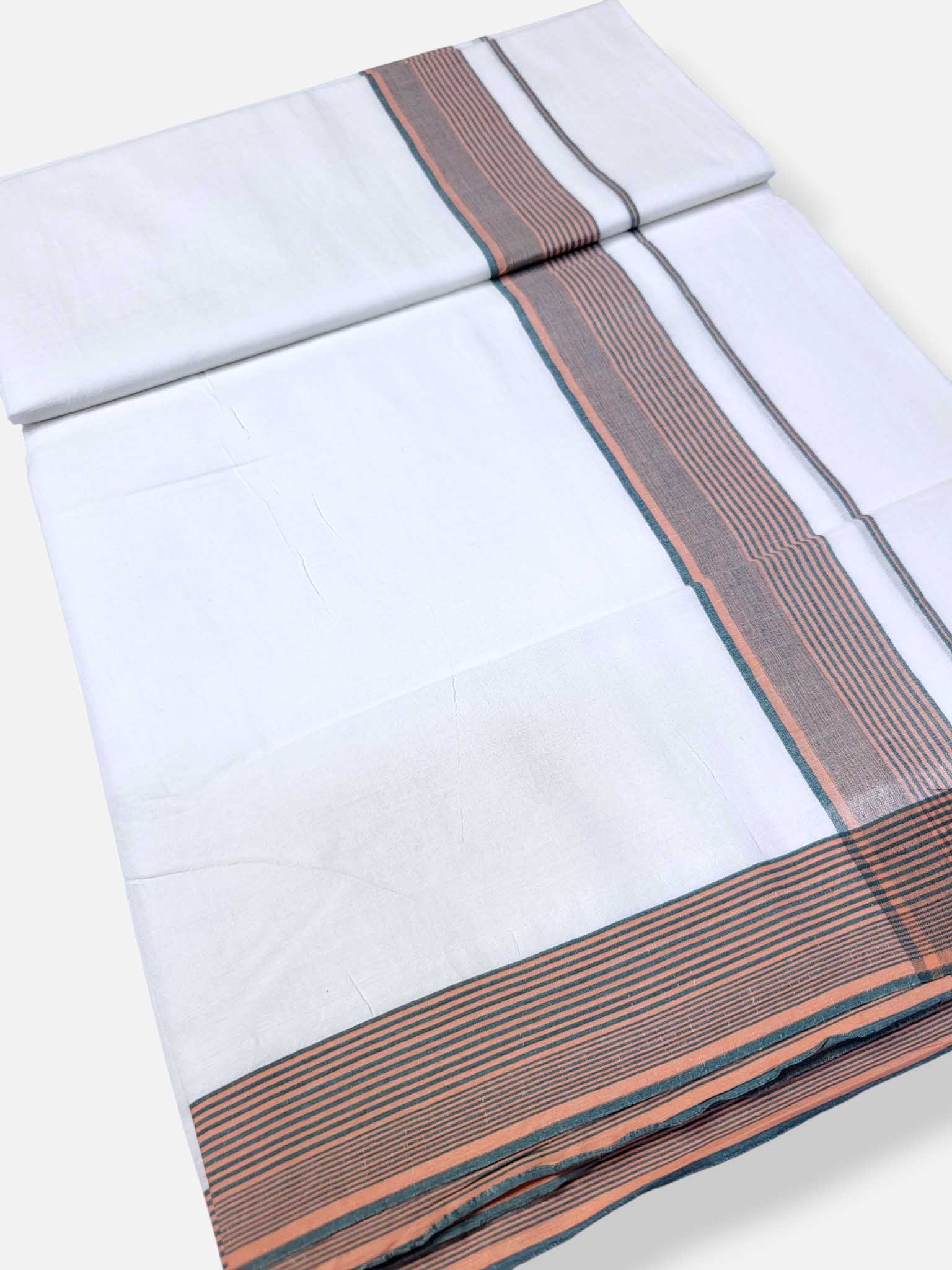 Pure White Cotton Men's Double Dhoti