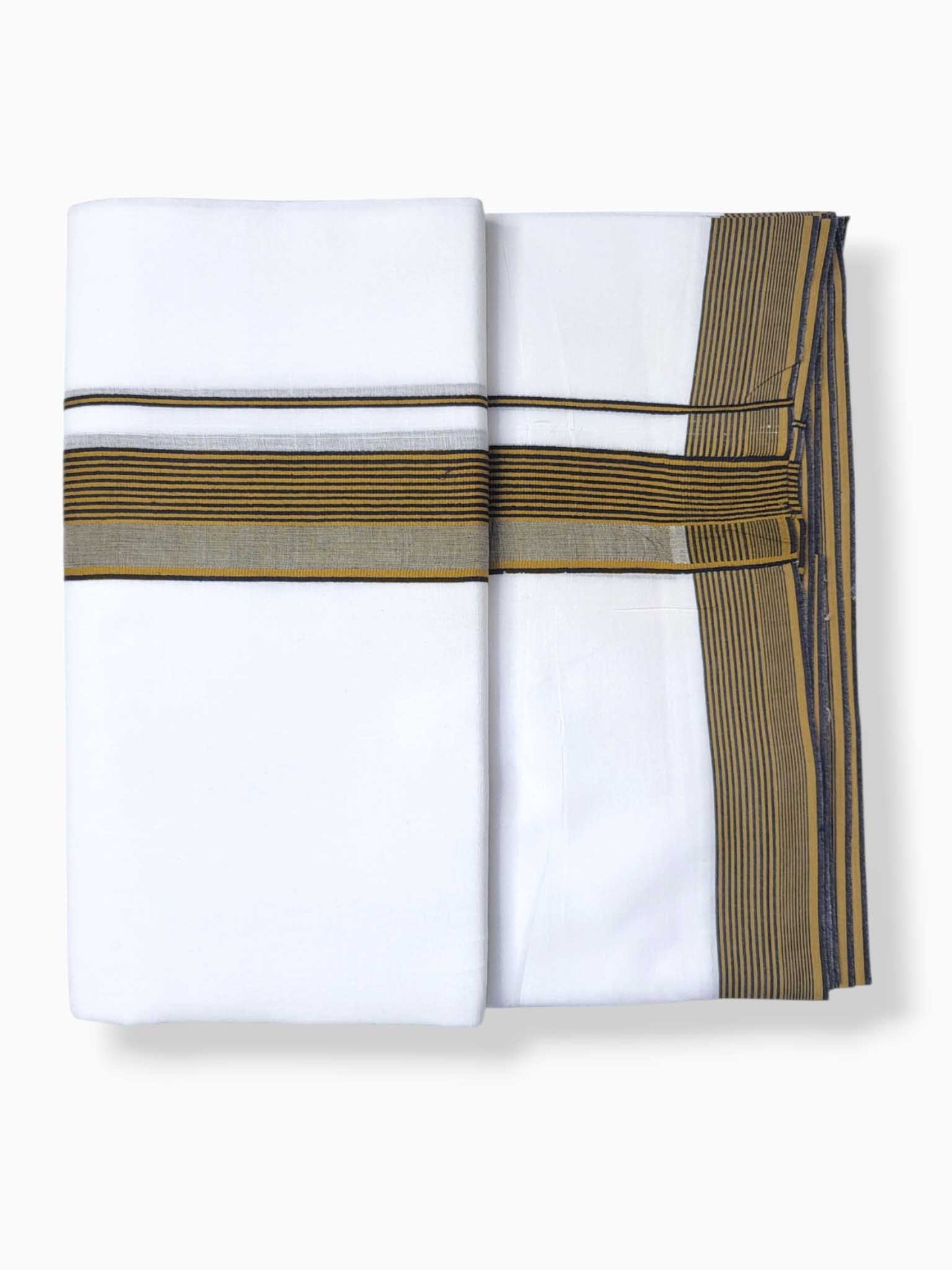 Pure White Cotton Men's Double Dhoti
