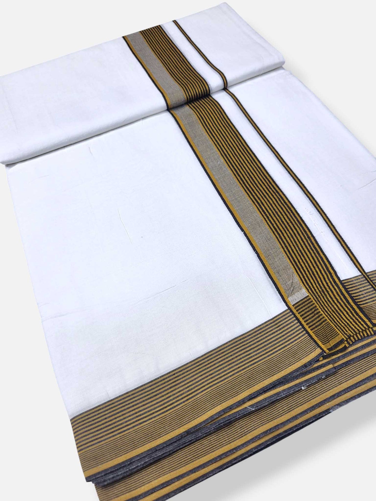 Pure White Cotton Men's Double Dhoti
