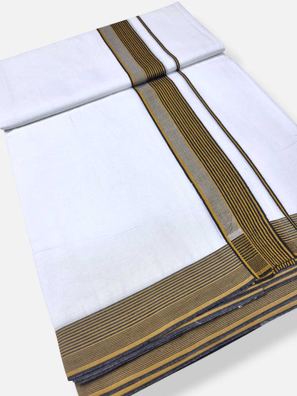 Pure White Cotton Men's Double Dhoti
