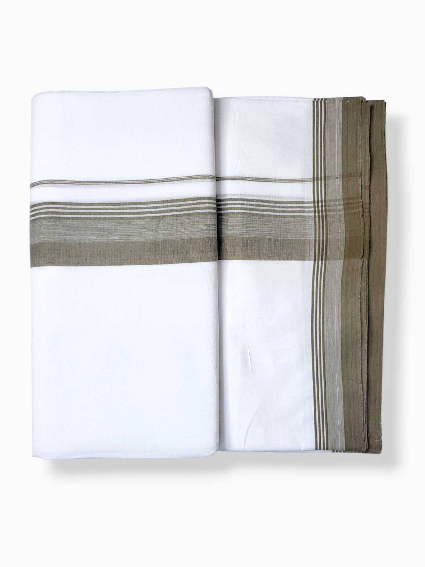 Pure White Cotton Men's Double Dhoti