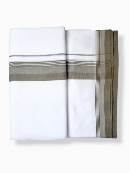 Pure White Cotton Men's Double Dhoti