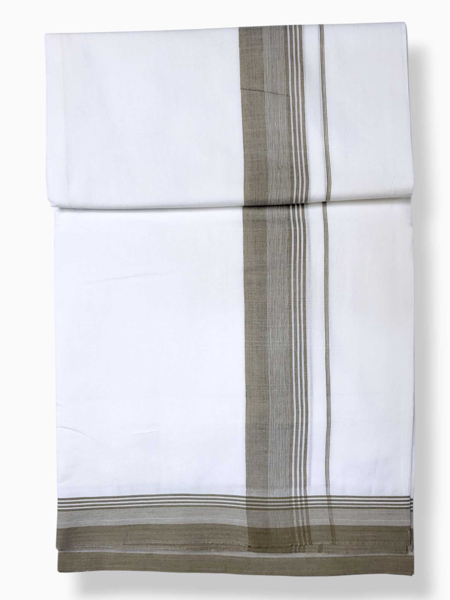 Pure White Cotton Men's Double Dhoti