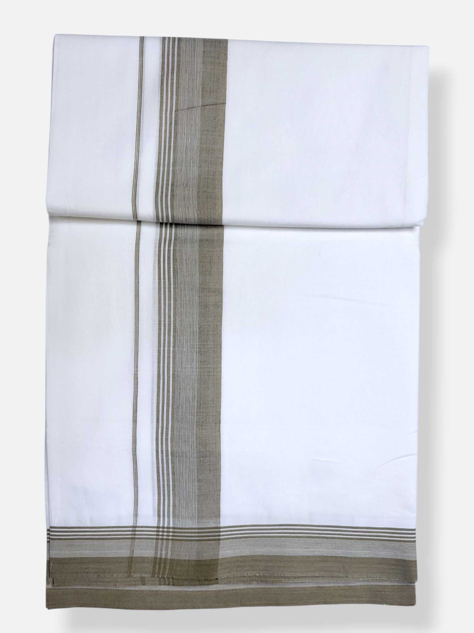 Pure White Cotton Men's Double Dhoti