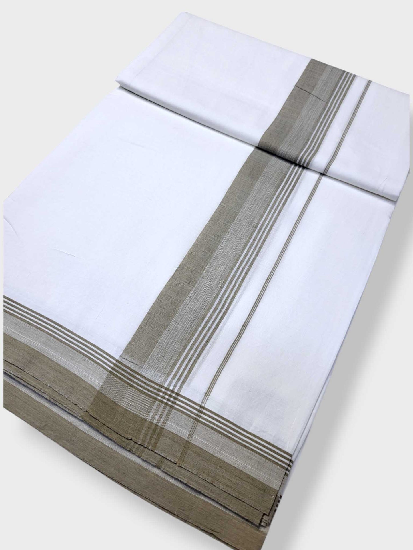 Pure White Cotton Men's Double Dhoti