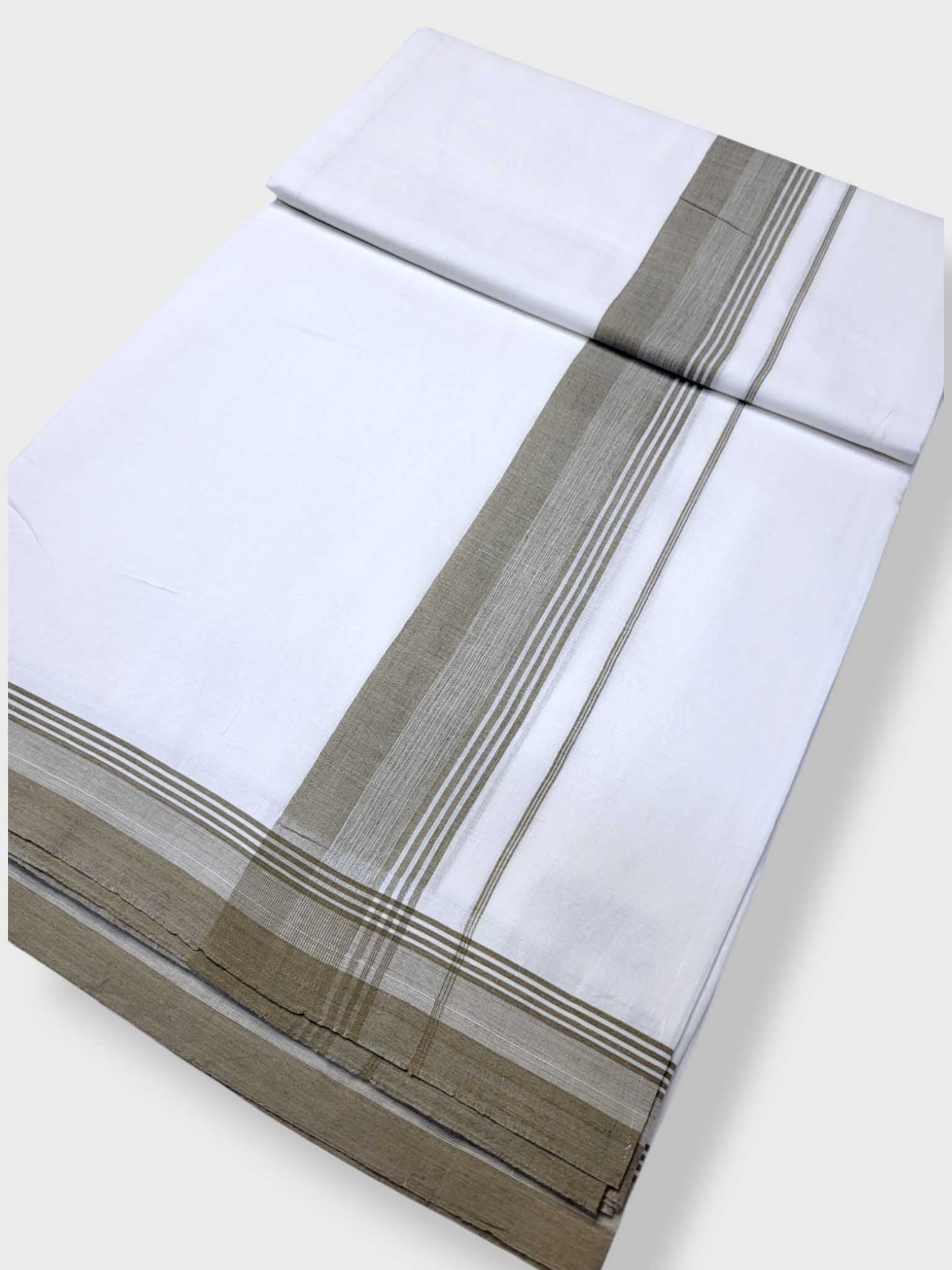 Pure White Cotton Men's Double Dhoti