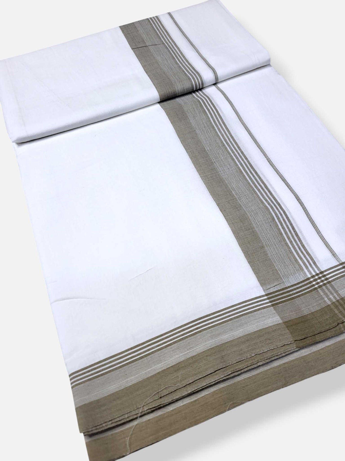 Pure White Cotton Men's Double Dhoti