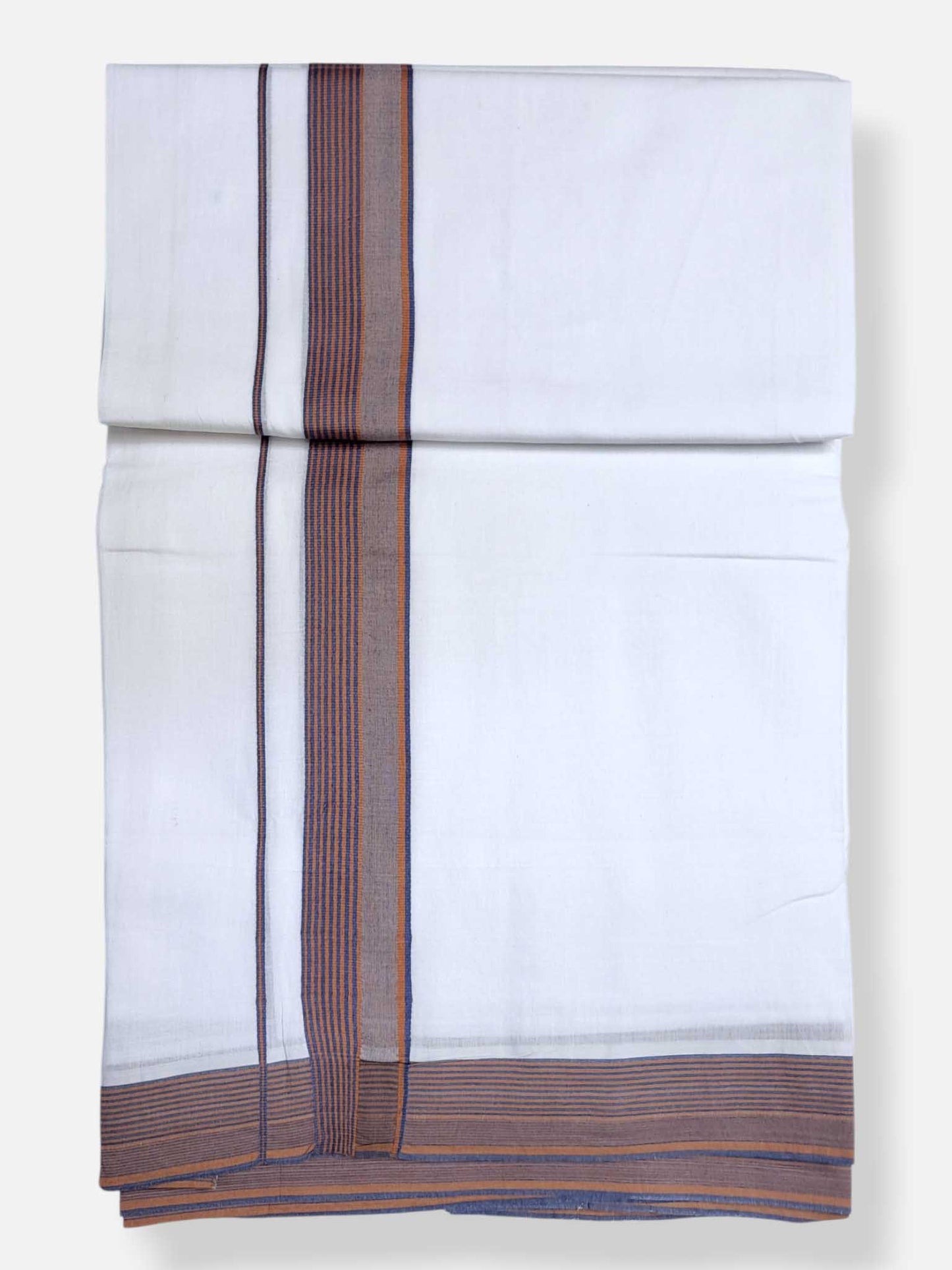 Pure White Cotton Men's Double Dhoti