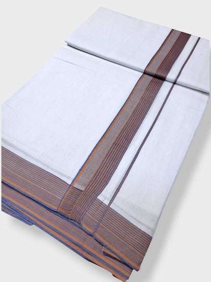 Pure White Cotton Men's Double Dhoti