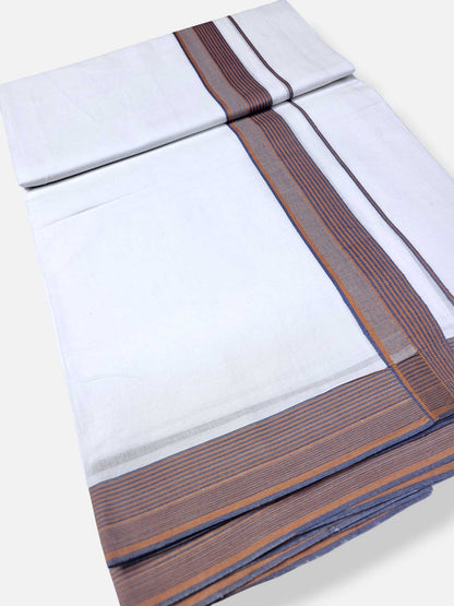 Pure White Cotton Men's Double Dhoti