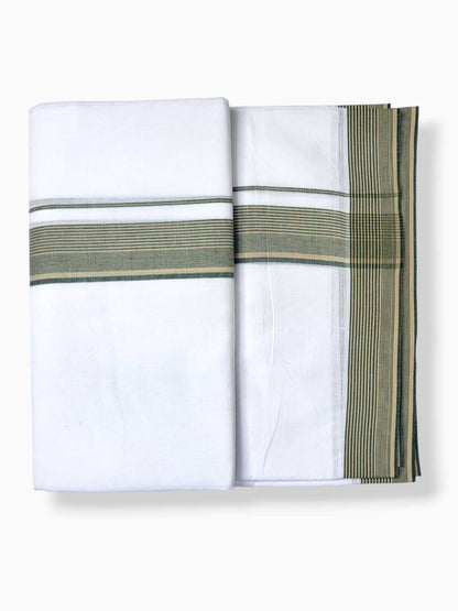 Pure White Cotton Men's Double Dhoti