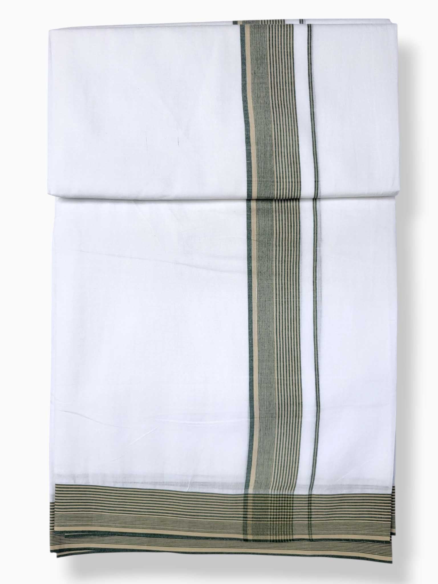 Pure White Cotton Men's Double Dhoti