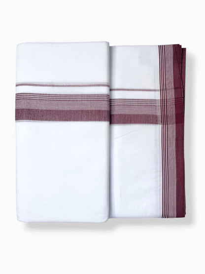 Pure White Cotton Men's Double Dhoti