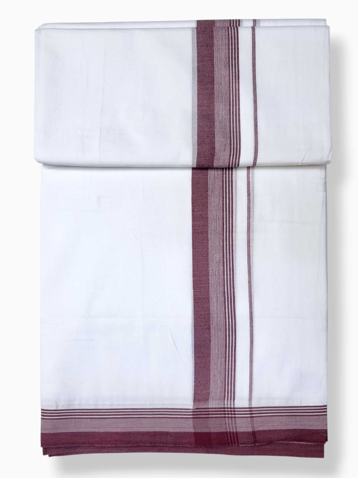 Pure White Cotton Men's Double Dhoti