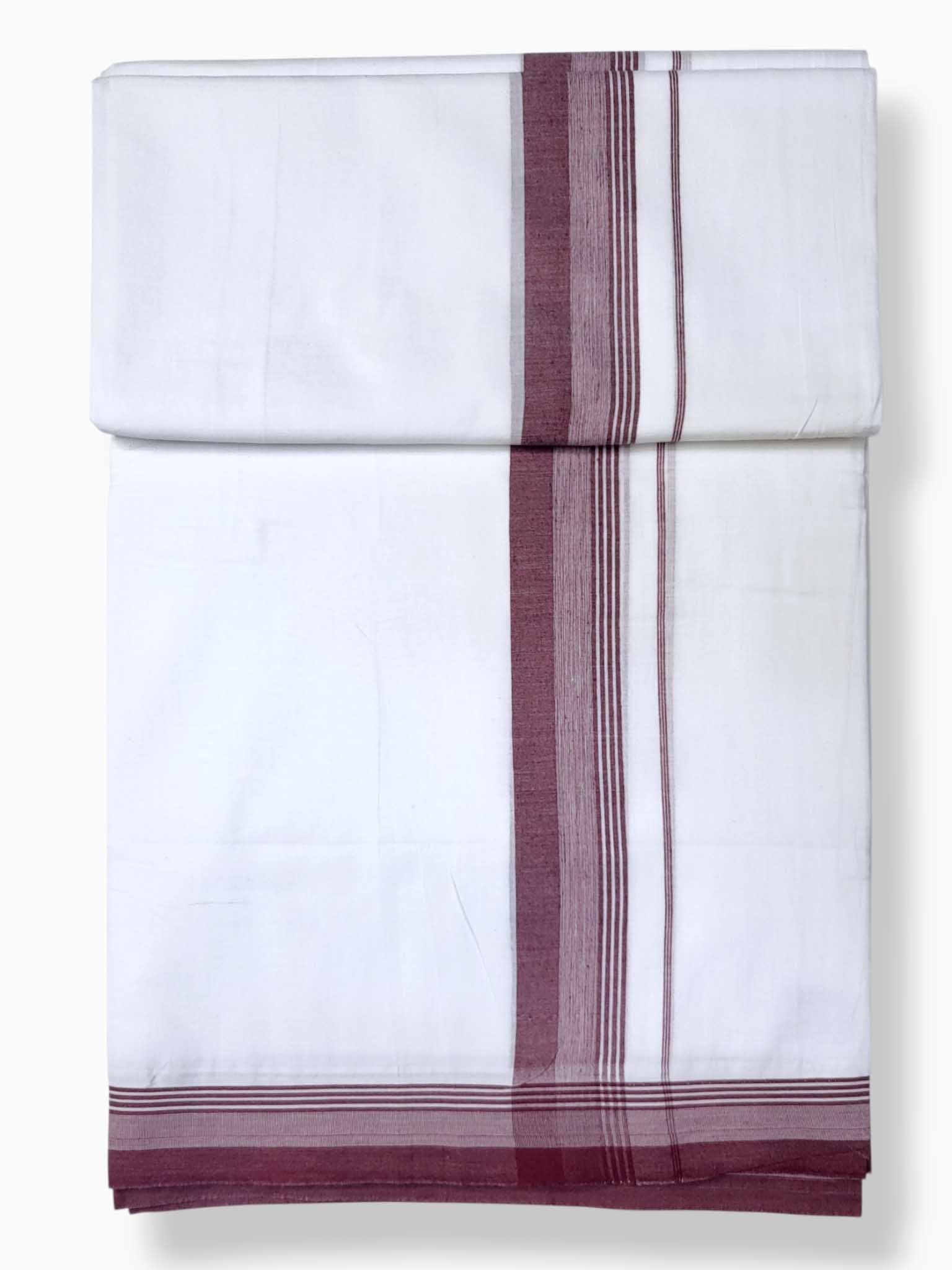 Pure White Cotton Men's Double Dhoti