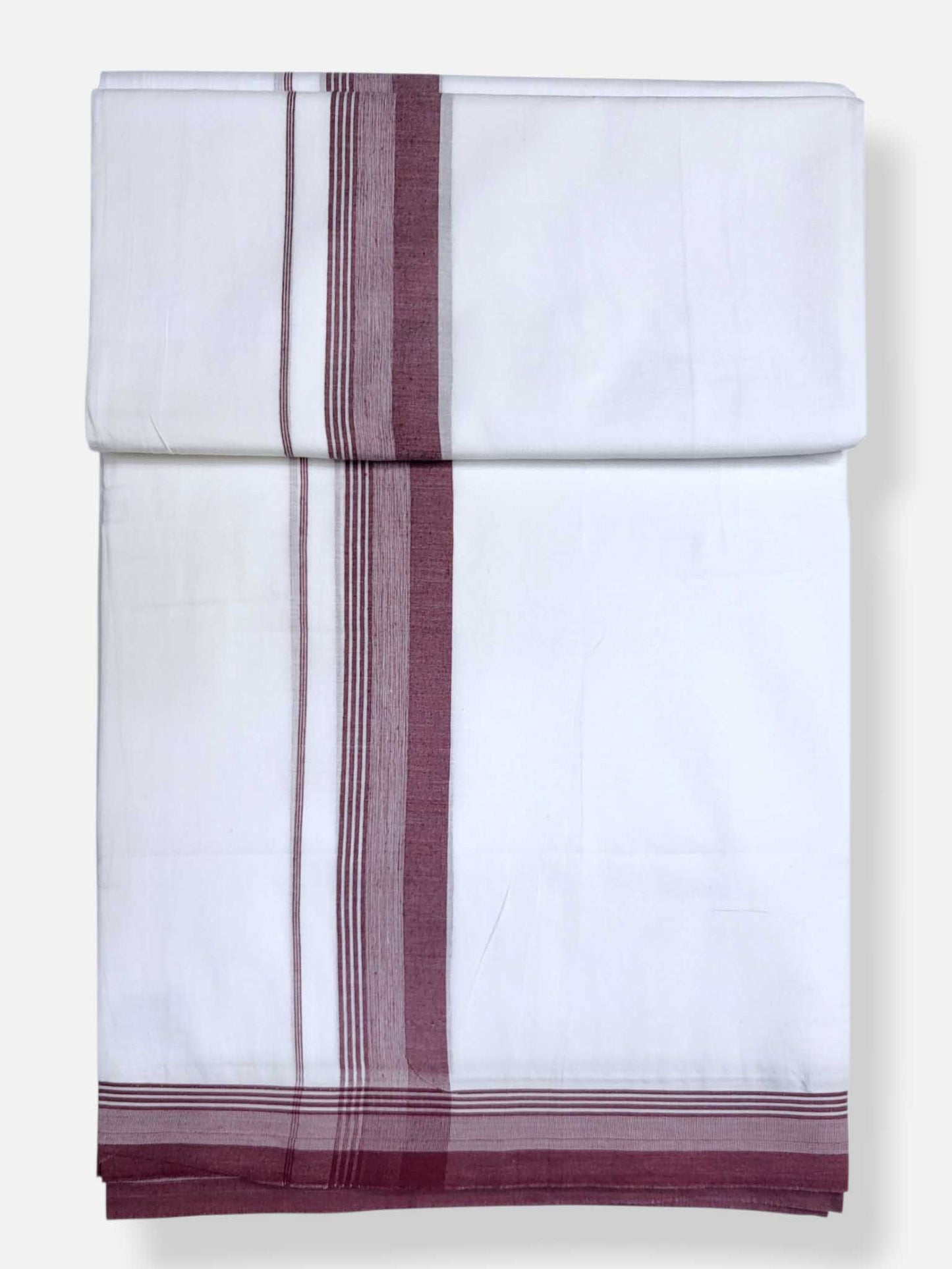 Pure White Cotton Men's Double Dhoti