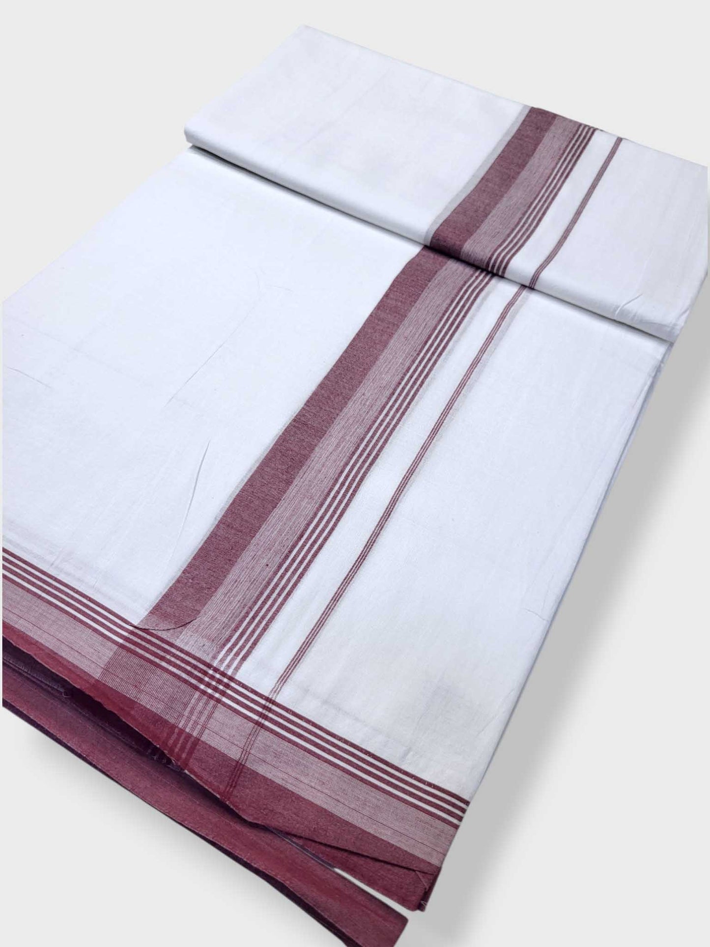 Pure White Cotton Men's Double Dhoti