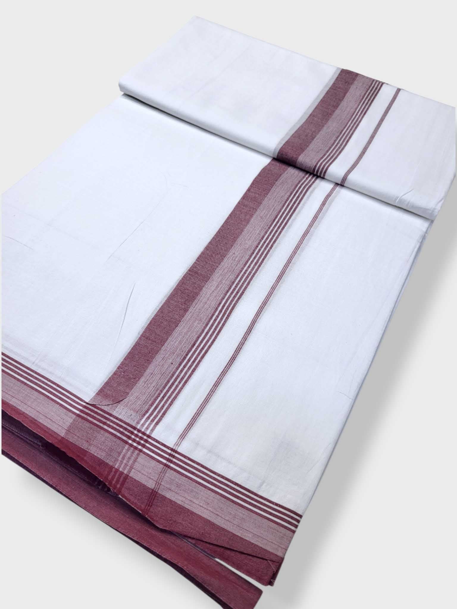 Pure White Cotton Men's Double Dhoti