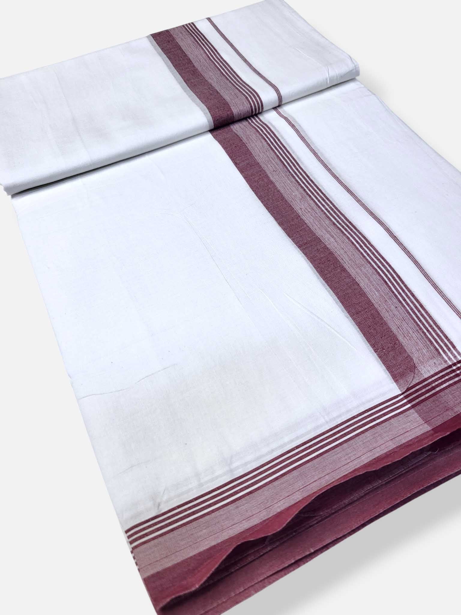 Pure White Cotton Men's Double Dhoti