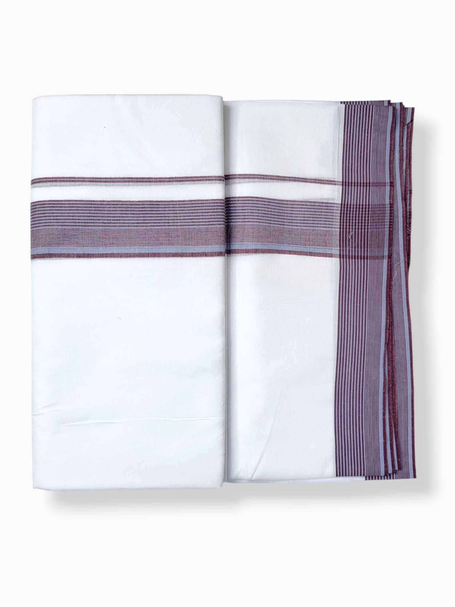 Pure White Cotton Men's Double Dhoti