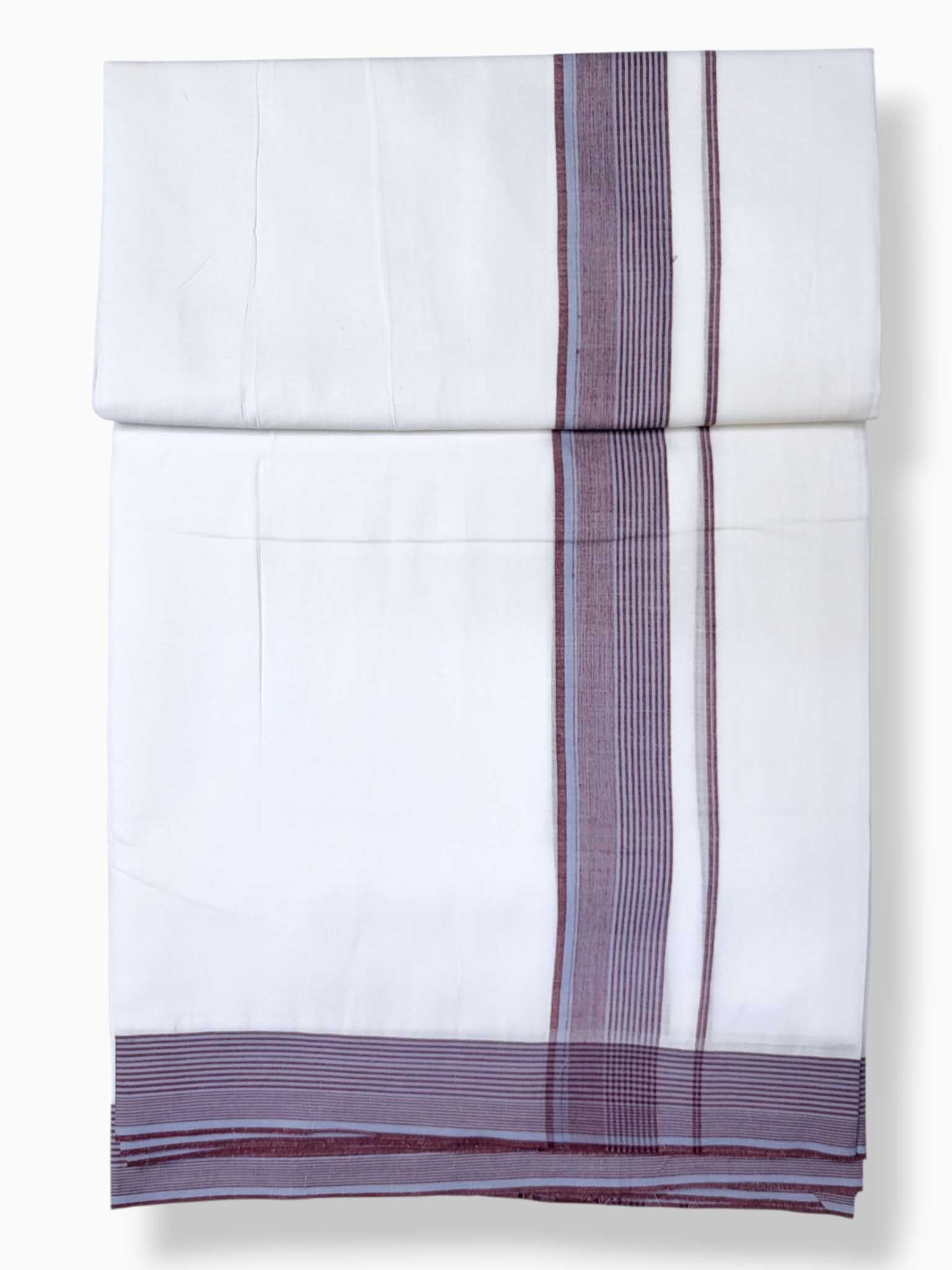 Pure White Cotton Men's Double Dhoti