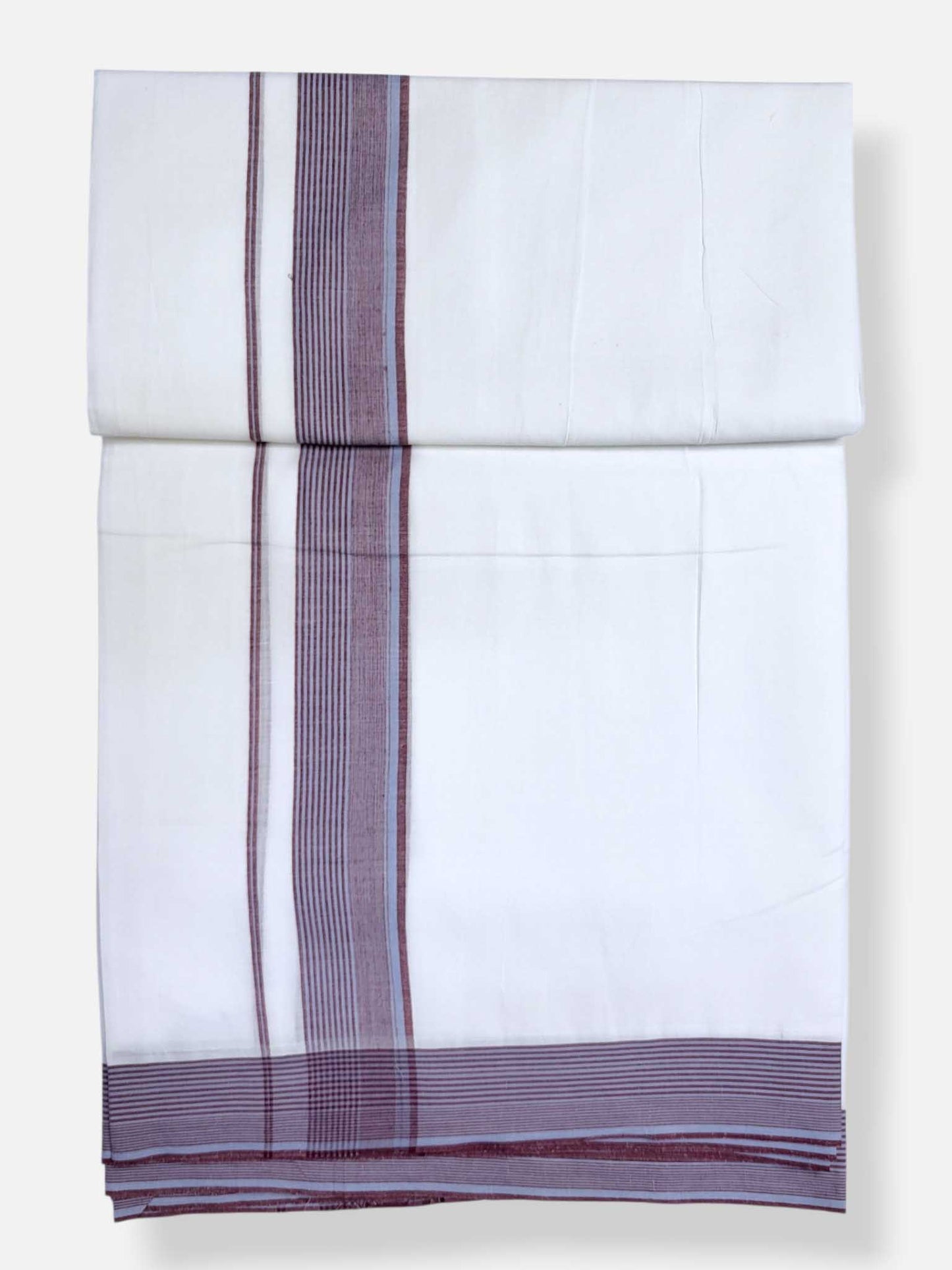 Pure White Cotton Men's Double Dhoti