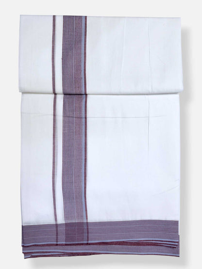 Pure White Cotton Men's Double Dhoti