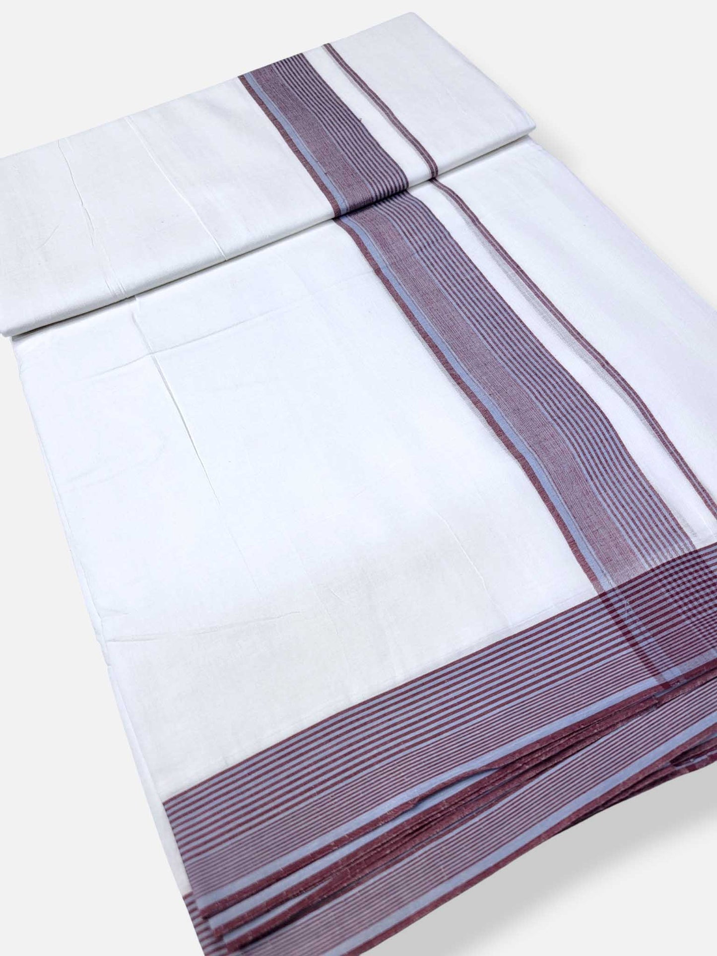 Pure White Cotton Men's Double Dhoti