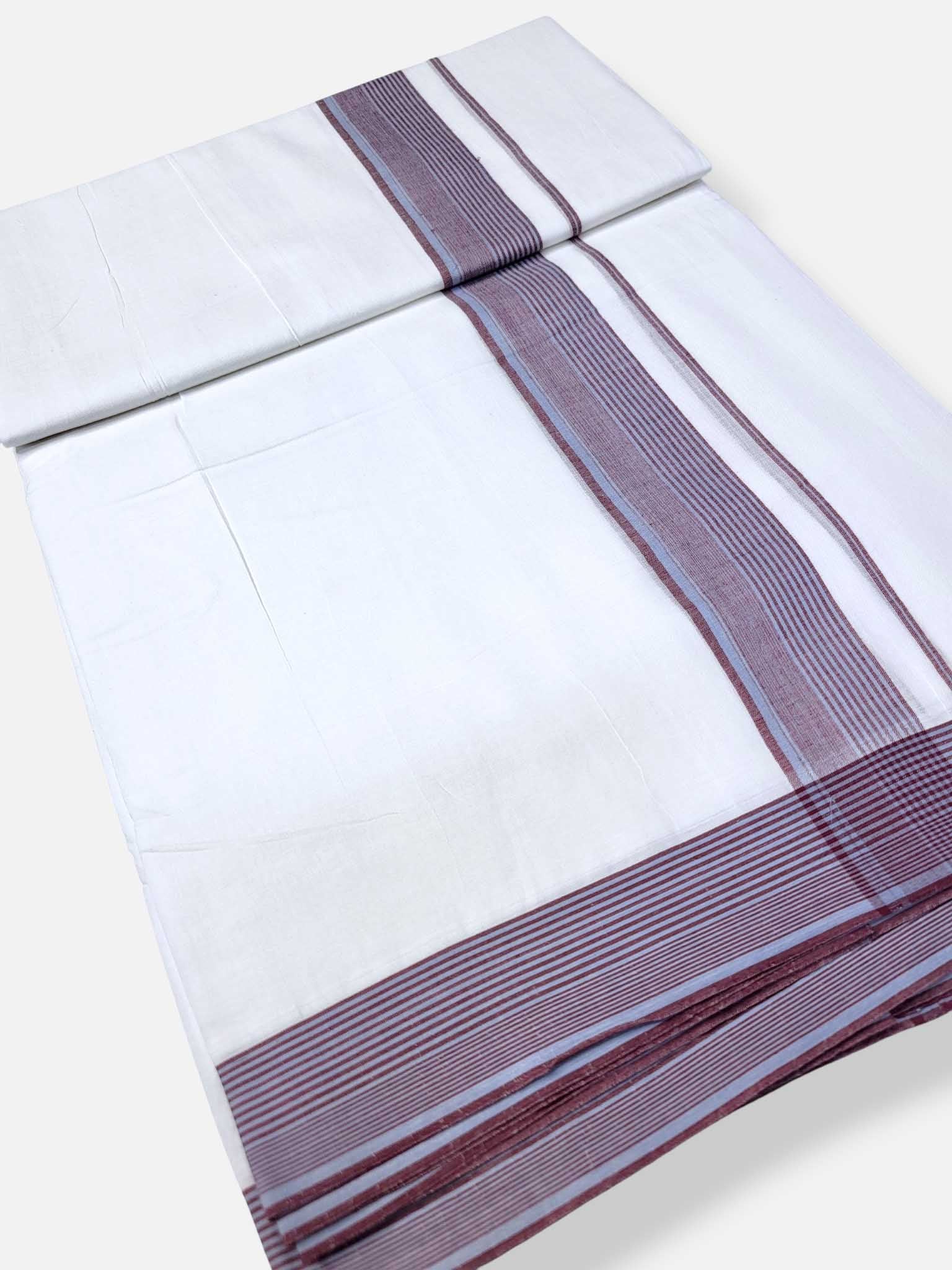 Pure White Cotton Men's Double Dhoti