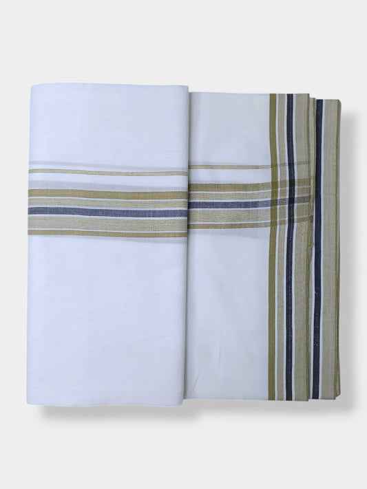 Pure White Cotton Men's Double Dhoti
