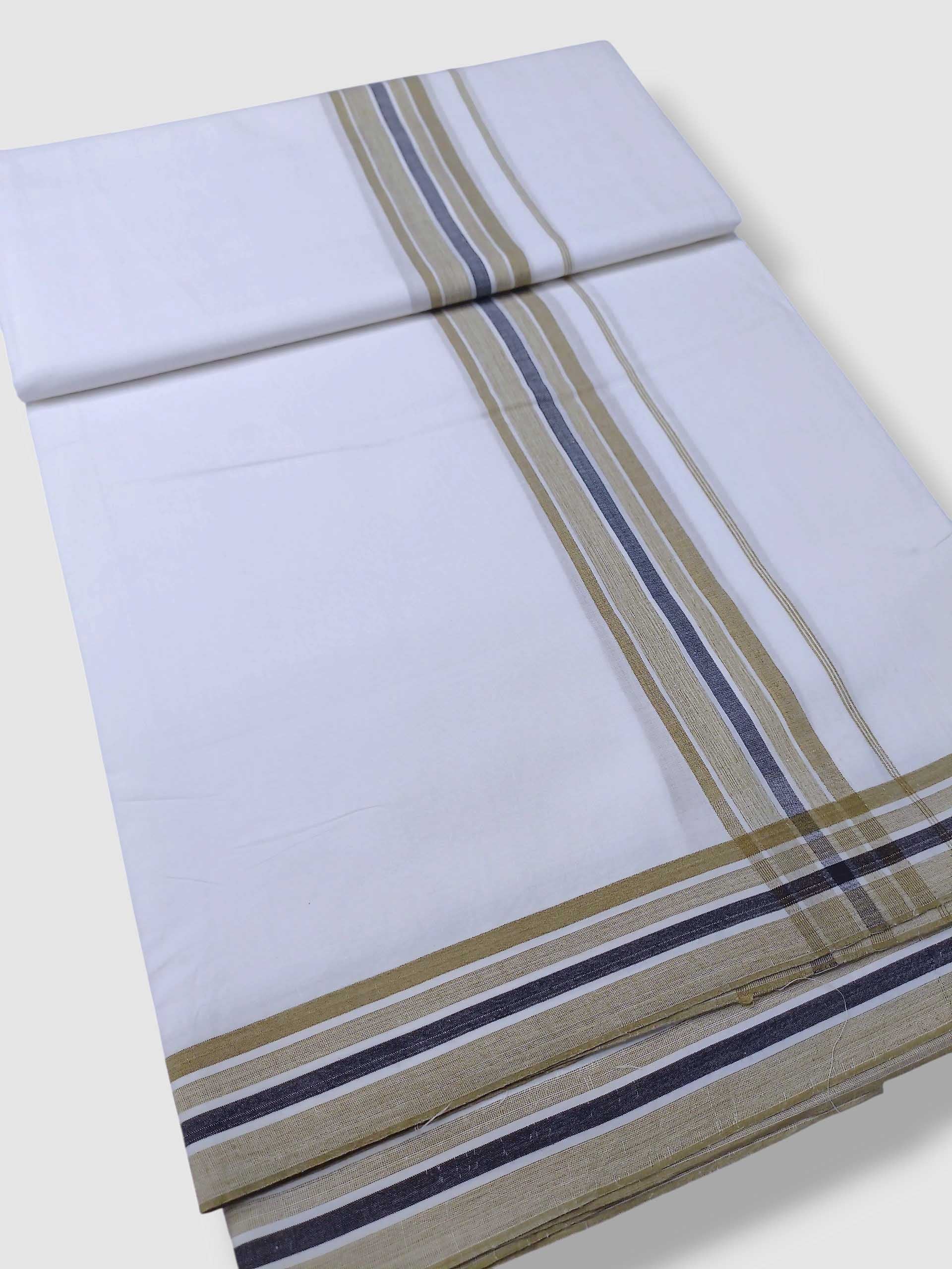 Pure White Cotton Men's Double Dhoti