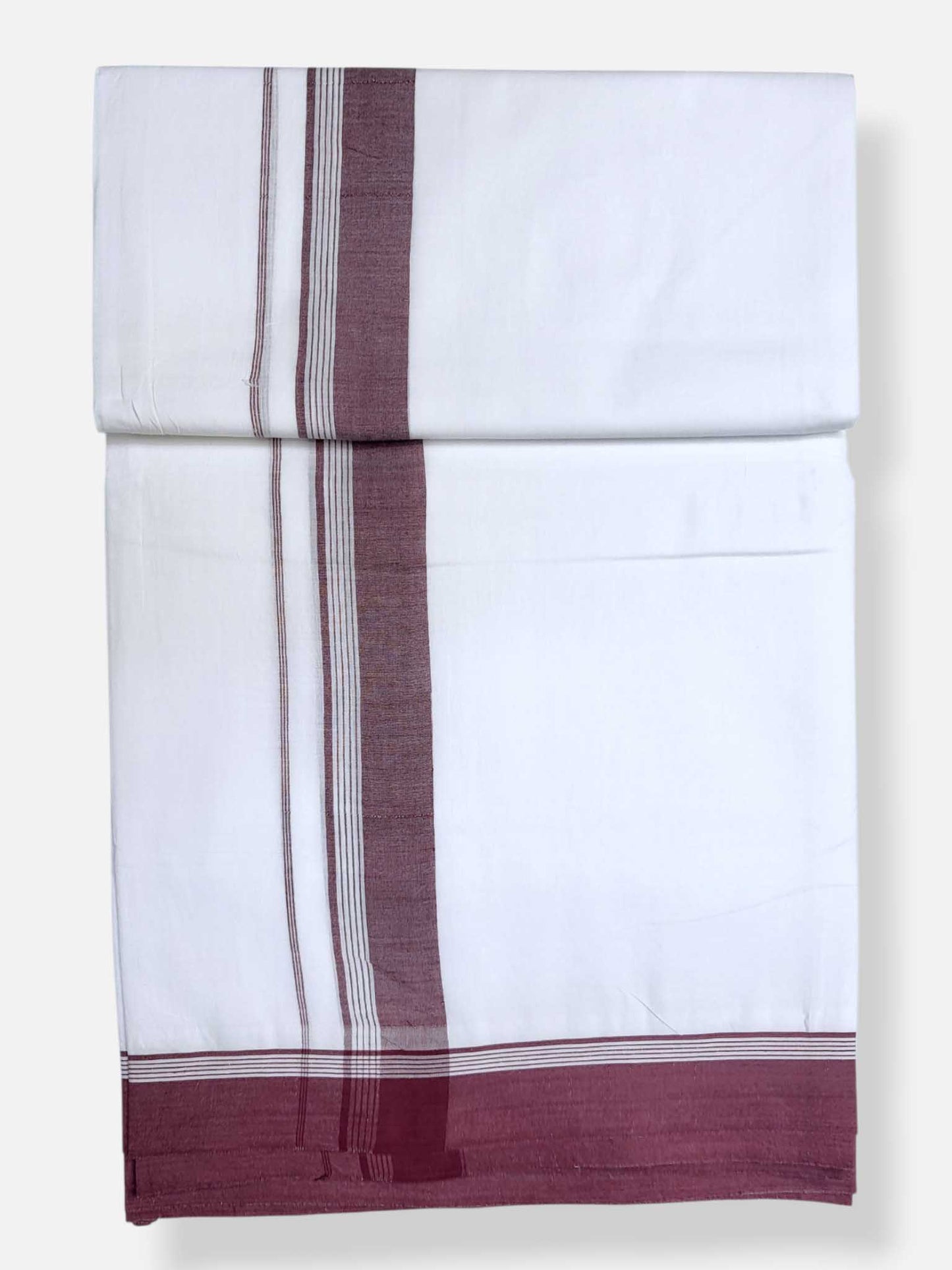 Pure White Cotton Men's Double Dhoti