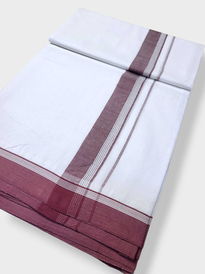 Pure White Cotton Men's Double Dhoti