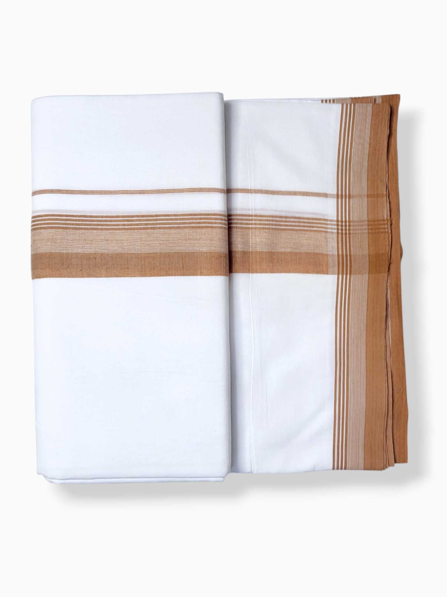 Pure White Cotton Men's Double Dhoti